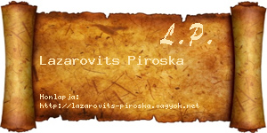Lazarovits Piroska névjegykártya